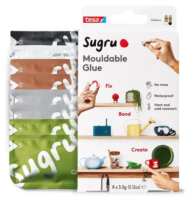 Produktbild von tesa Sugru formbarer Allzweckkleber 8er verschiedene Farben