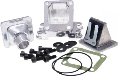 Image de Système d'admission Polini de 15 mm avec joint et bloc membrane, compatible avec les Peugeot 103 MVL et 103