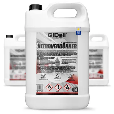 Produktbild von Nitroverdünnung 15L Universalverdünnung Lack Farbe Reiniger Entfetter KFZ GiDeli