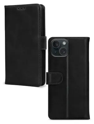 Zdjęcie produktu dla Etui Mobilize Premium Gelly Wallet na iPhone'a 15 Plus – etui z klapką i portfelem – czarne