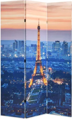 Produktbild von vidaXL Raumteiler klappbar 120 x 170 cm Paris bei Nacht - Raumteiler - Raumtrenner - Paravent - Paravents