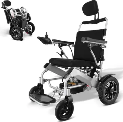 Produktbild von Faltbarer Elektrorollstuhl - medizinischer Rollstuhl mit 508mm Sitzbreite - bis zu 20km Reichweite - leicht und tragbar - ideal für Senioren und Patienten