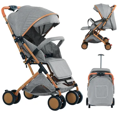 Productafbeelding van Opvouwbare kinderwagen met muggennet en opbergmand