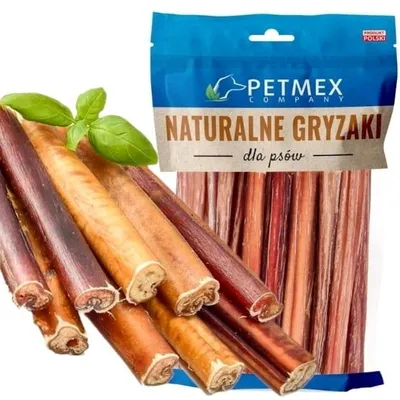 Immagine prodotto di Snack masticabile naturale per cani Petmex: peni di vitello essiccati, 15 cm, 20 pezzi