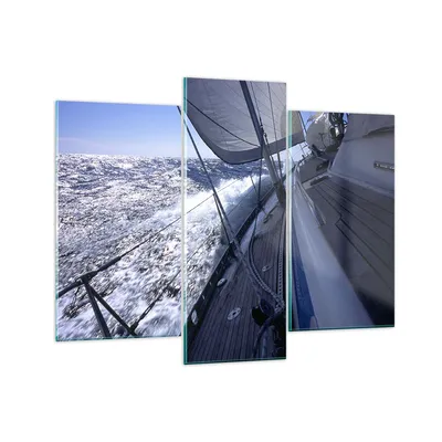 Produktbild von Bilder auf glas - Boot Ozean Reise Yacht - 130x100cm - Glasbilder - Wandbilder - Kunstdruck - zum Aufhängen bereit - Wanddekoration aus Glas - Glas Bilder - Wandbild auf Glas - GCB130x100-0373