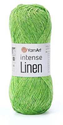 Produktbild von YarnArt Intense Linen 4125 Neongrün – Sommergarn aus Leinen/Viskose 50g/175m