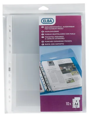 Obrázek produktu pro Držák letáků ELBA s rozšiřujícími záhyby, DIN A4, PP, 0,2 mm