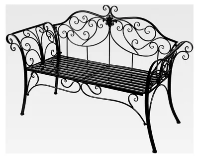 Produktbild von Metallbank Parkbank Gartenbank Sitzbank mit Rückenlehne aus lackiertem Eisen, 133 * 49 * 90 cm