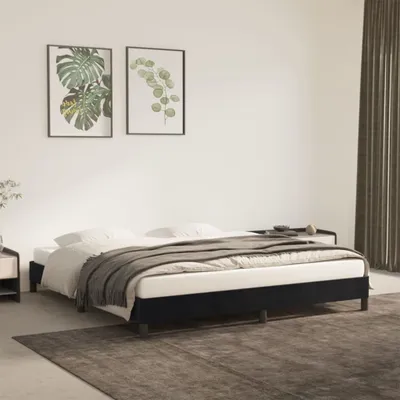 Produktbild von The Living Store Bettgestell Schwarz 160x200 cm Samt