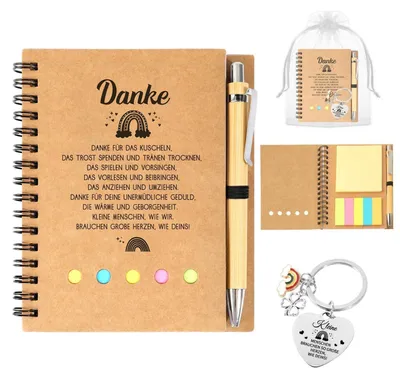 Productafbeelding van Cadeauset voor leerkracht: notitieboekje en sleutelhanger | Bedankcadeau voor leerkracht, kinderdagverblijf of basisschool