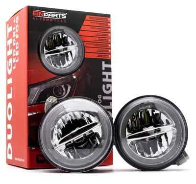 Image de Einparts Feux DRL Duolight DL30 2-en-1 pour voiture : feux antibrouillard LED avec alimentation