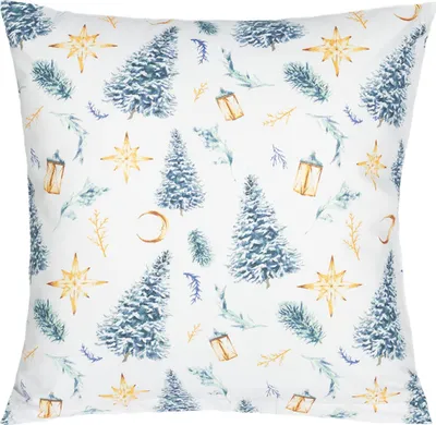 Immagine prodotto di Copertina in cotone - Natale - 40x40 cm - Bianco,Blu,Oro