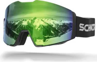 Produktbild von Schnorr Skibrille Edge | Full REVO Grün verspiegelt, Anti-Fog, UV400, 45 mm Band