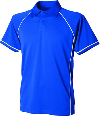 Produktbild von Finden+Hales LV370 | Herren Piped Performance Polo / Coolplus®-Polyester - Farbe: Royal/White - Größe: L
