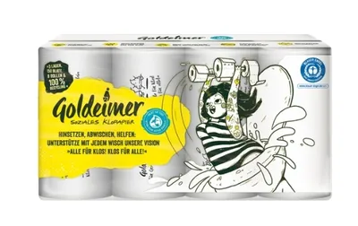 Zdjęcie produktu dla Viva Con Agua Goldeimer, Papier toaletowy, 8 rolek  (PRODUKT Z NIEMIEC)