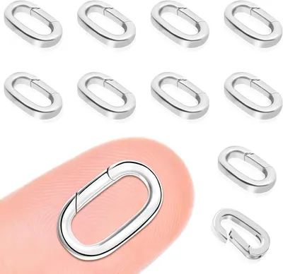 Productafbeelding van Ovale Karabijnsluitingen - Kettingverbinders Sluitingen - Sieraden Maken - Veerring Sluiting - 19.2 x 11.4 mm - Zilver