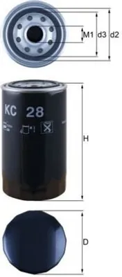 Produktbild von Kraftstofffilter MAHLE KC 28 für ERF C-Serie Anschraubfilter