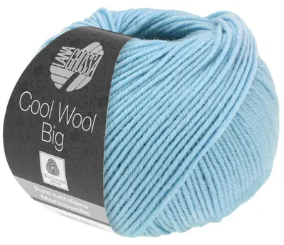 Produktbild von Lana Grossa Cool Wool Big 50 g pflegeleichtes Strickgarn aus extrafeiner Wolle 120 m Farbe 946 - Himmelblau