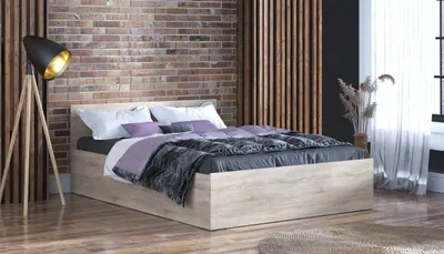 Produktbild von Bett 160x200cm mit Matratze und Bettkasten PARTY 1 - Sonoma