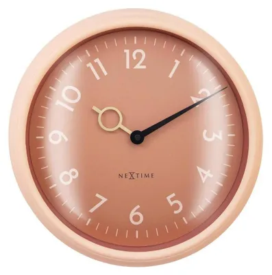 Produktbild von Lautlose Wanduhr 30,5cm mit Kuppelglas und ABS, pfirsich/türkis