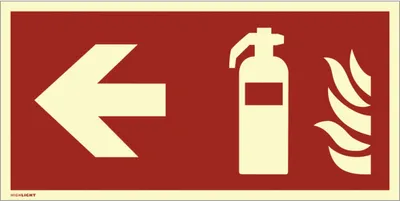 Produktbild von Dreifke® Kombischild Feuerlöscher links ISO 7010, Kunststoff, nachl., 160-mcd...