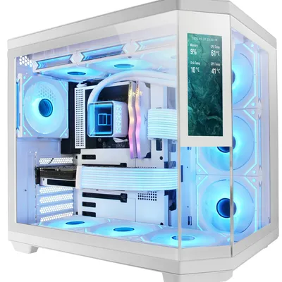 Obrázok produktu pre Mars Gaming MC3TCORELCDW, Midi Tower, PC, Biela, ATX, micro ATX, Mini-ITX, Temperované sklo, Hranie