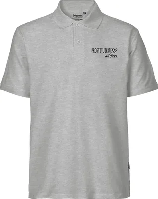 Produktbild von Huuraa Herren Polo Shirt Prostituierte mit Herz XL Sport Grey Bio Baumwolle Fairtrade Poloshirt Geschenkidee