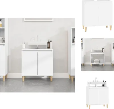 Immagine prodotto di vidaXL Mobiletto bianco 58x33x60 cm in legno - Lavabi da bagno