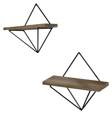 Immagine prodotto di Mensole da parete in legno "WR046" - 30 x 14 x 30 cm - Marrone