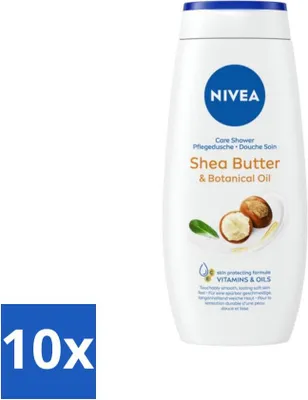 Productafbeelding van Nivea - Douchegel - Shea boter & plantaardige olie - 250 ml - Voordeelverpakking - 10 stuks
