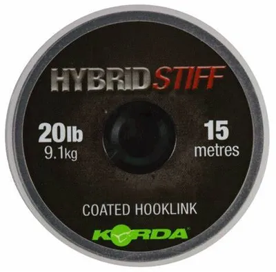 Produktbild von Korda Hybrid Stiff - 15m Vorfachmaterial, Tragkraft:20lb, Farbe:Weedy Green