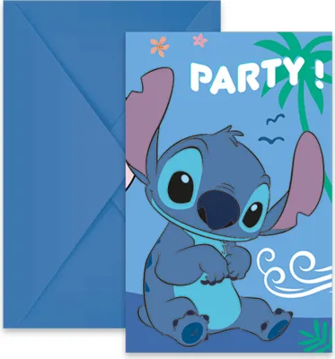 Obrázok produktu pre Disney Stitch - 6 pozvánok s obálkami
