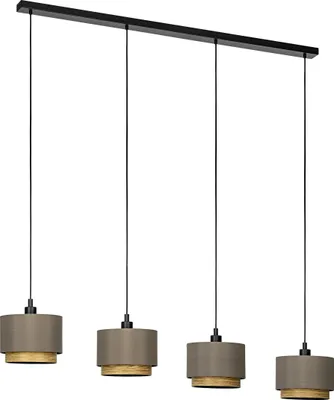 Produktbild von EGLO Pendelleuchte Esstisch Marchena, 4-flammige Hängelampe für Wohnzimmer und Esszimmer, Esszimmerlampe aus Textil, Lampe hängend mit E27
