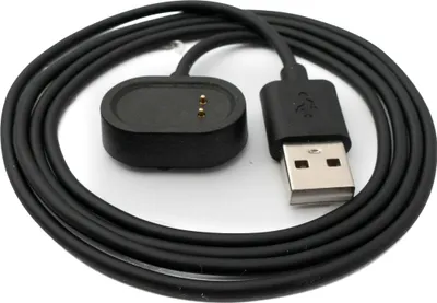 Produktbild von SYSTEM-S USB 2.0 Kabel 100 cm Ladekabel für Realme Band 2 Smartwatch in Schwarz