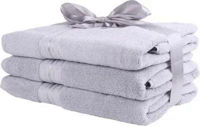 Immagine prodotto di Zoem - Asciugamano da bagno - Set da 3 pezzi - Bagno - 70 x 140 cm - Grigio - Grigio chiaro - 3 pezzi - Morbido - Qualità alberghiera - Cotone - Tessuti da bagno - Asciugatura - Docce