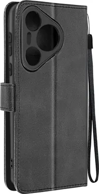 Produktbild von Avizar, Huawei Pura 70 Wallet-Cover, Portemonnaie Hülle mit Handschlaufe, Schwarz
