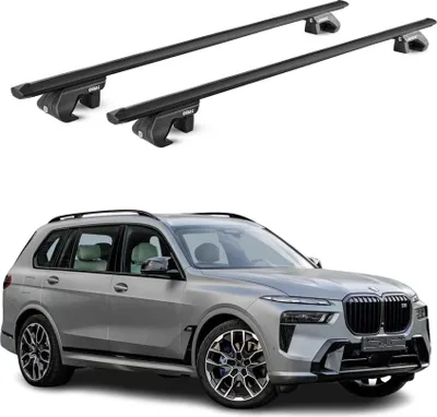 Image de Barres de toit transversales ABE pour BMW X7 G07 2019-2025 5 P Alu Noir 2x