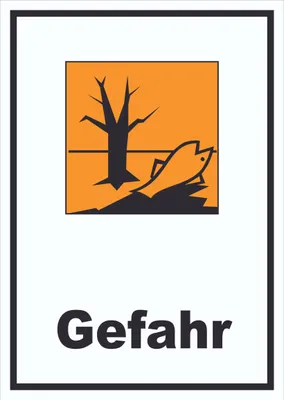 Produktbild von Schild Gefahrensymbol Umweltgefährlich Gefahr hochkant A6 (105x148mm)
