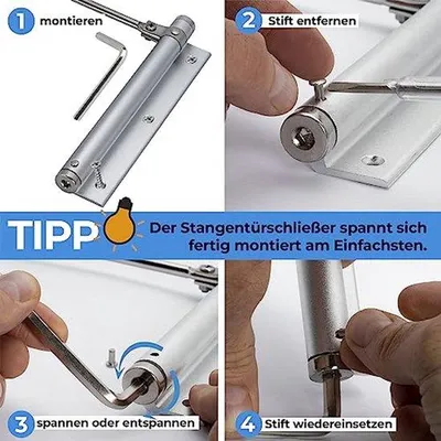 Produktbild von Famanu Automatischer Türschließer 75 kg Schließkraft - Schwarz