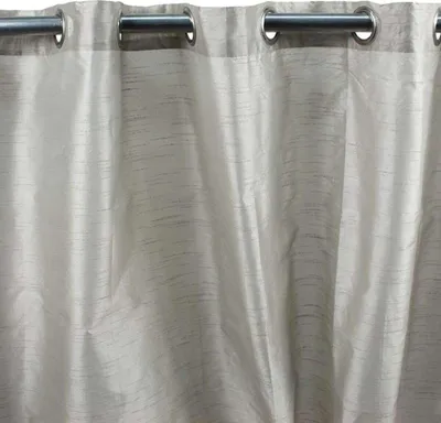 Image de Rideau effet soie à œillets écru 140x250