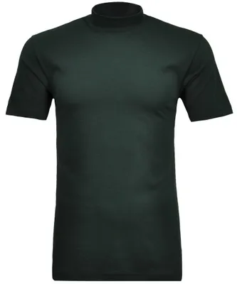 Ragman T-Shirt kurzarm mit Stehkragen in grün