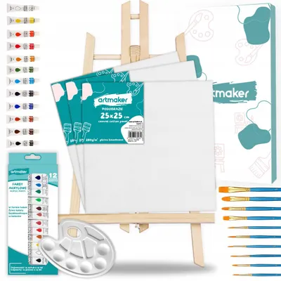 Produktbild von Artmaker Malset mit Staffelei, Farben und Leinwänden