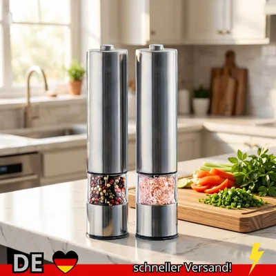 Produktbild von Elektrische Salz & Pfeffermühle Set Einhand Gewürzmühle