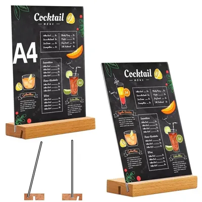 Produktbild von Tischaufsteller Tischständer Menükartenhalter - A4 - Acryl - Transparent - 2er Pack