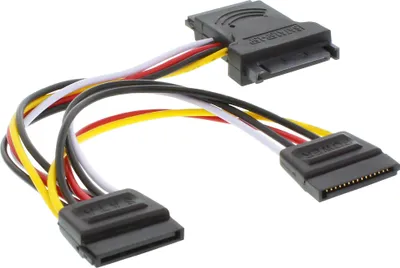Immagine prodotto di Cavo di alimentazione SATA interno InLine SATA maschio/femmina a 2x SATA m 0,15 m