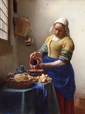 Zdjęcie produktu dla Johannes Vermeer Art Print Obraz - Mleczarka, 1658-1660 (80 x 60 cm)