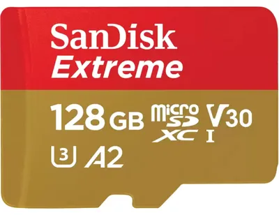 Produktbild von SanDisk Extreme 128 GB microSDXC, Speicherkarte, (UHS-I U3, Class 10