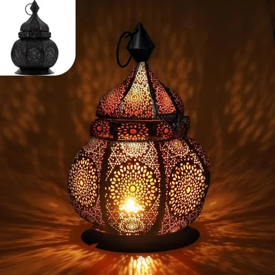 Image de Gadgy - Lanterne orientale, lampe marocaine en métal, 26 cm