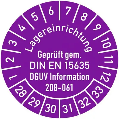 Produktbild von Dreifke® Prüfplakette Lagereinrichtung  gem. DIN EN 15635 DGUV Informa...
