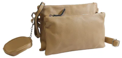 Produktbild von irisaa 3 in 1 Umhängetasche Damen, Klein Crossbody Bag mit abnehmbarem Münzbeutel & Schultergurt, Schultertasche Handtasche für Alltag, Reise & Party